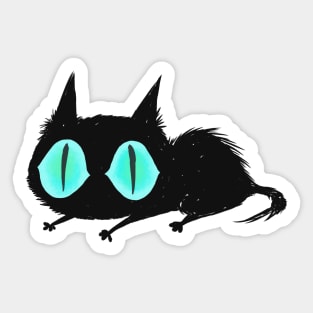 black scruffy cat (option 2) Sticker